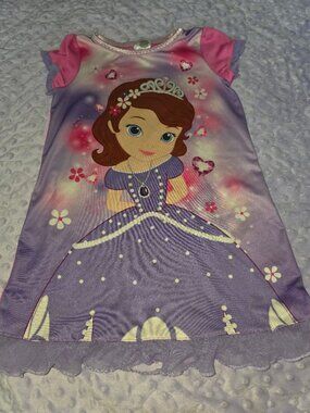 Disney Sofia the First Nightgown Size 5T Princess Pajama Dress Girls